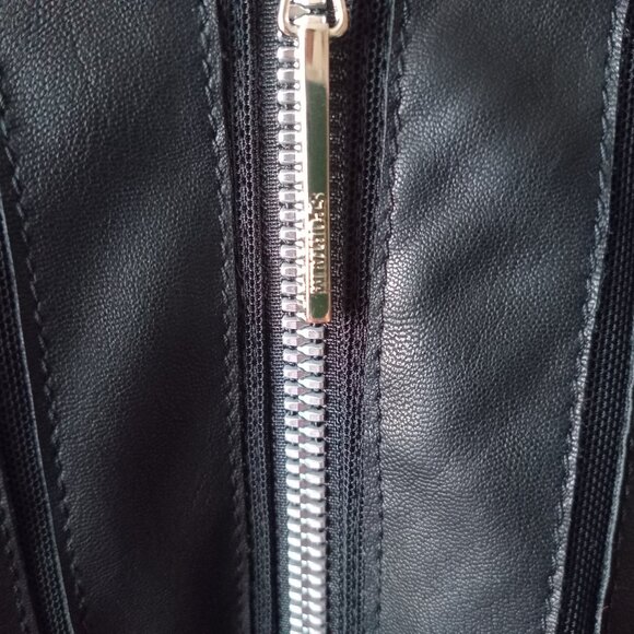 Sportalm Women's Black Faux Leather Jacket Swarovski Biker Urban Whimsigoth Sz 8 - Picture 8 of 12